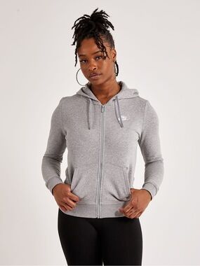 Nike Women’s Light Gray Full-Zip Hooded Sweatshirt